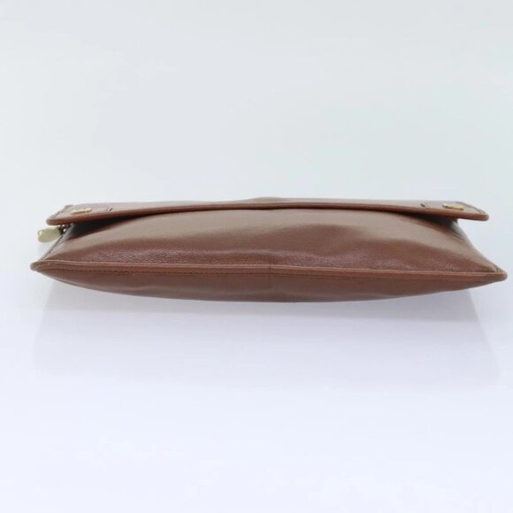 Christian Dior Chain Shoulder Bag Leather Brown Auth yk15370 - Picture 6 of 15